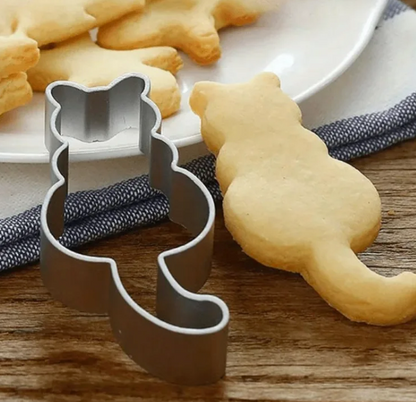 emporte piece chat en acier inox pour biscuit