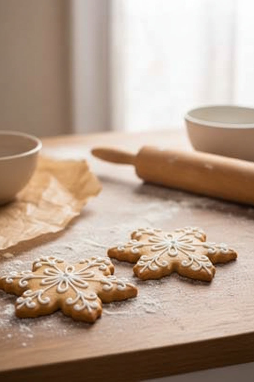 emporte piece noel biscuit motif flocon avec glacage