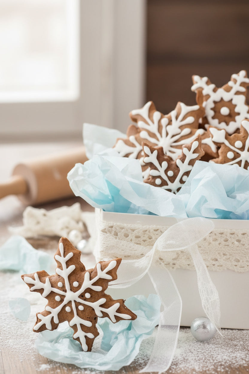 emporte piece noel biscuit motif flocon avec glacage a donner