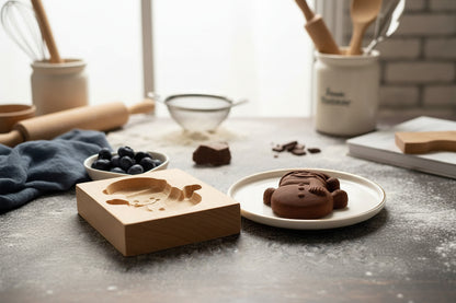 emporte piece noel en bois biscuit bonhomme de neige