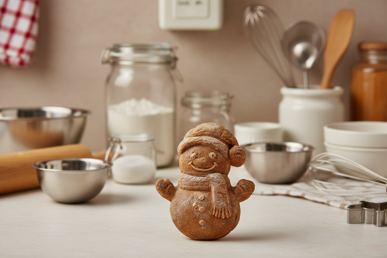 emporte piece noel en bois forme bonhomme hiver