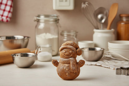 emporte piece noel en bois forme bonhomme hiver