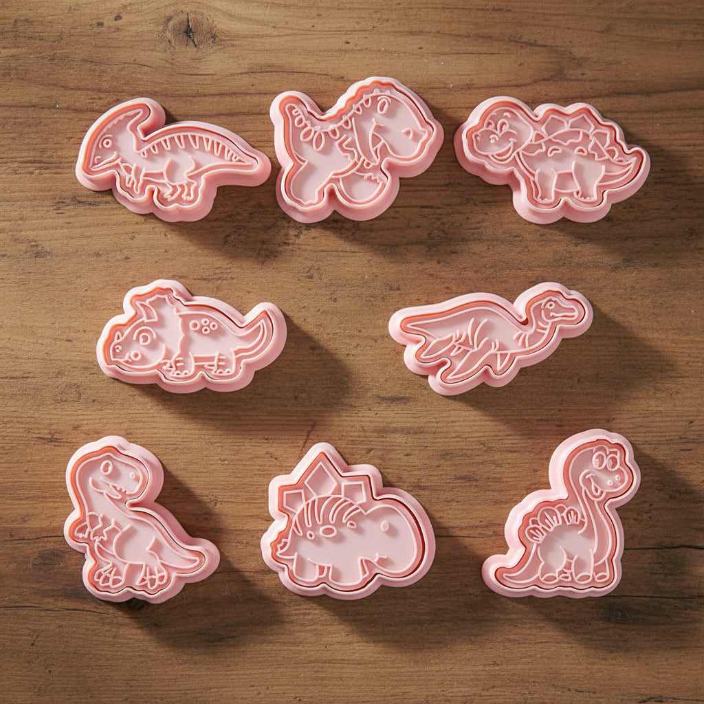 emporte piece plastique robuste ensemble de 8 dinosaures