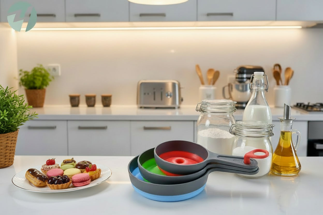 entoinnoir cuisine en siliconne empilable pour rangement facile