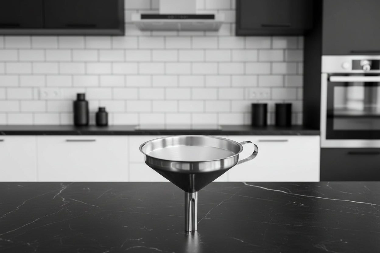 entonnoir avec filtre en acier inox pour ingrédient sec ou humide