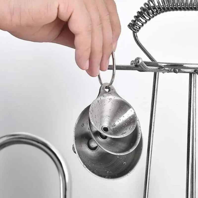 entonnoir en inox 3 format avec anneaux