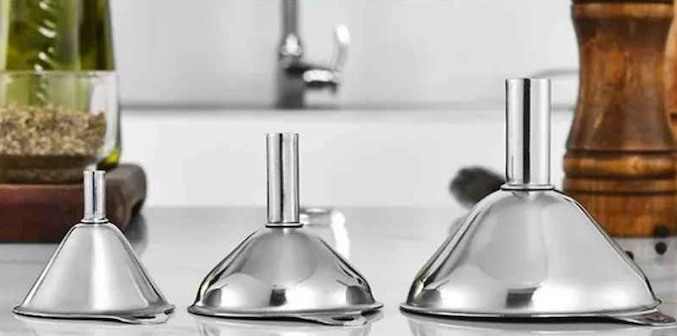 entonnoir en inox 3 grandeur pratique pour la cuisine