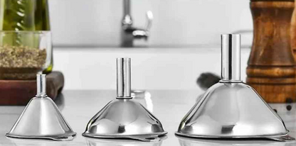 entonnoir en inox 3 grandeur pratique pour la cuisine