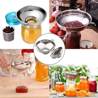 entonnoir en inox pour transvasement de purée, marmelade, sirop, confiture et autre