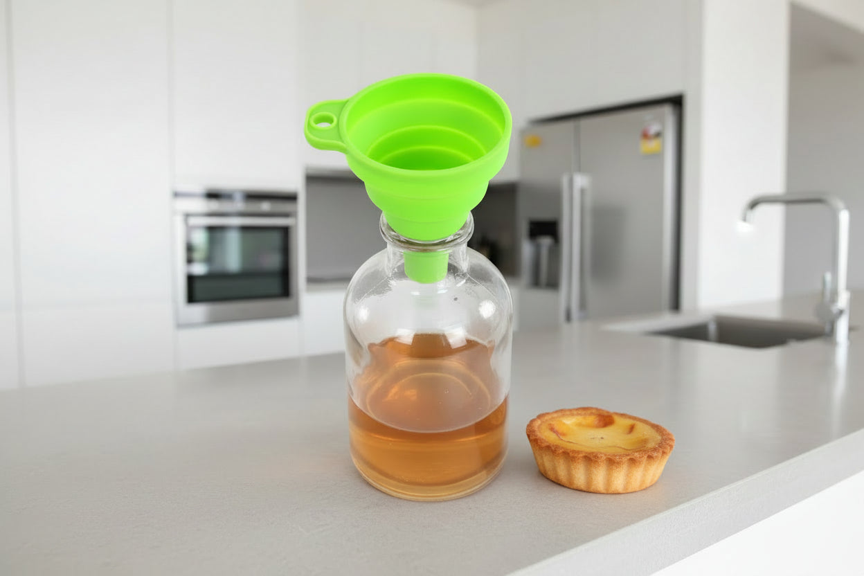 entonnoir silicone pliable de couleur pour transvasement de liquide