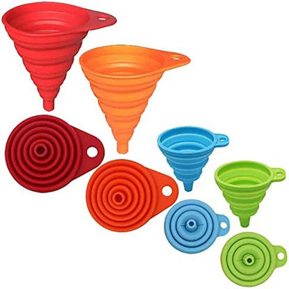 entonnoir silicone pliable de couleur 