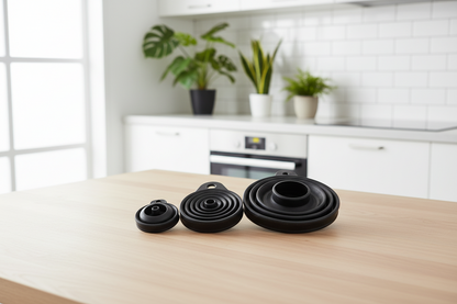 entonnoir silicone pliable noir