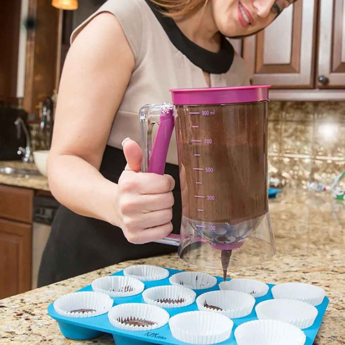 entonnoir a piston pour brownies