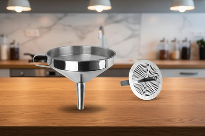 entonnoir avec filtre en acier inox amovible