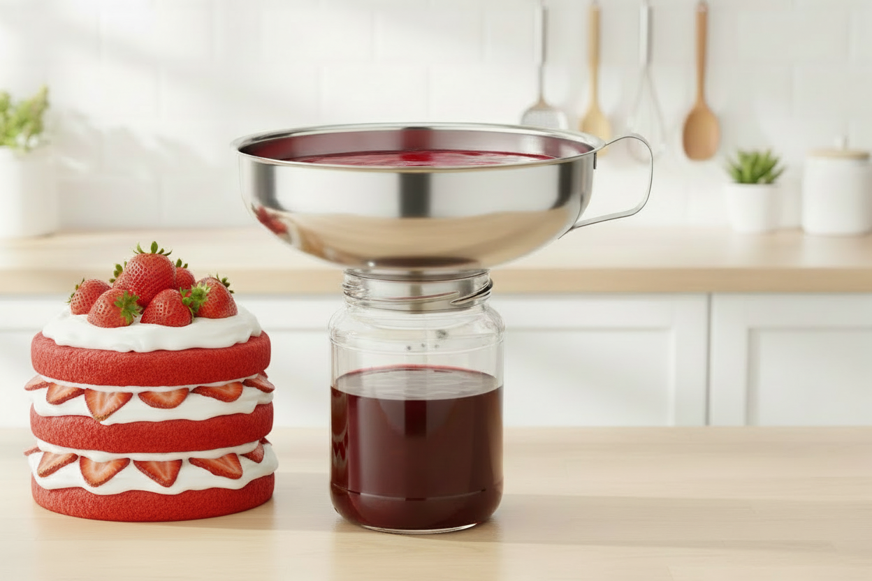 entonnoir avec filtre pour colorant alimentaire