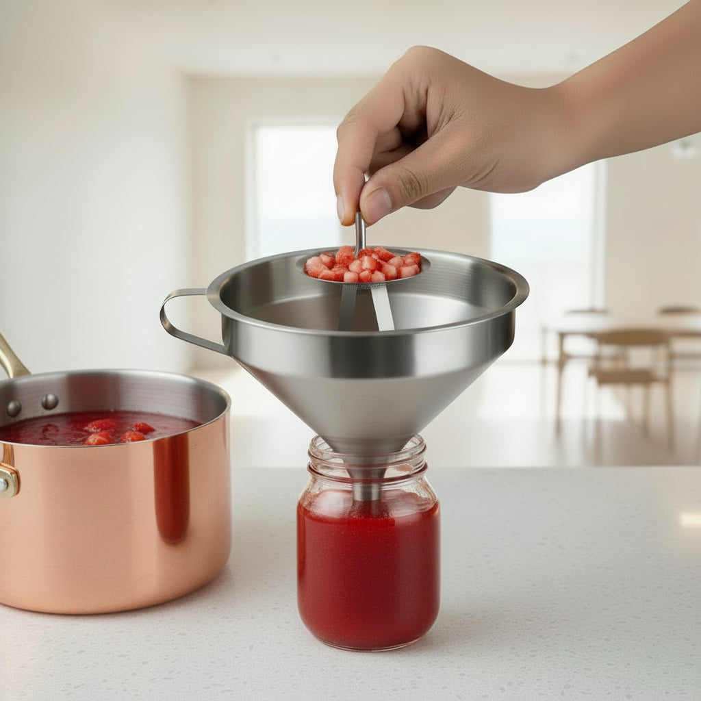 entonnoir en filtre pour confiture