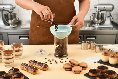 entonnoir en plastique a large ouverture pour grain de cafe