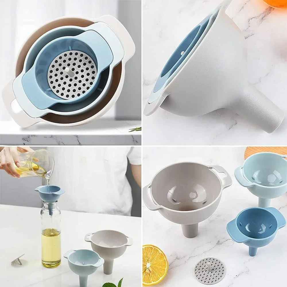 entonnoir en plastique empilable avec filtre amovible