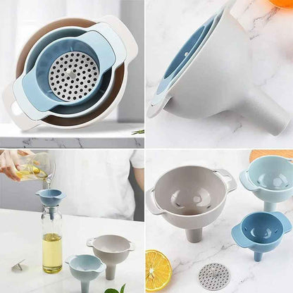 entonnoir en plastique empilable avec filtre amovible