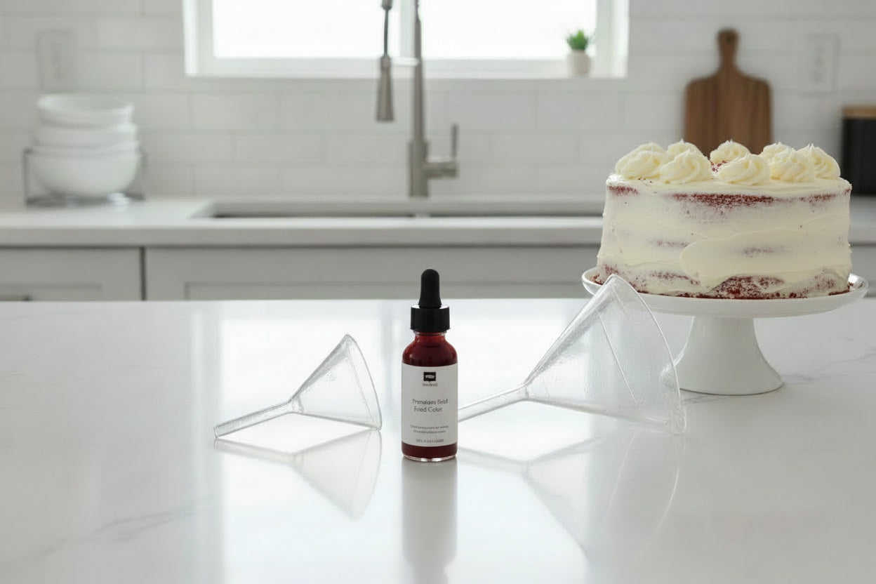 entonnoir en verre pour colorant alimentaire