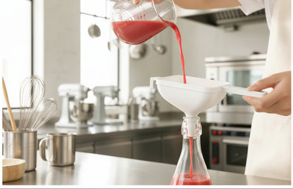 entonnoir large ouverture pour transvaser coulis de fruits