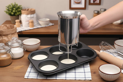 entonnoir piston en acier inox pour moule a gateau