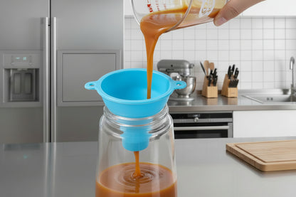 entonnoir silicone flexible pour liquide épais