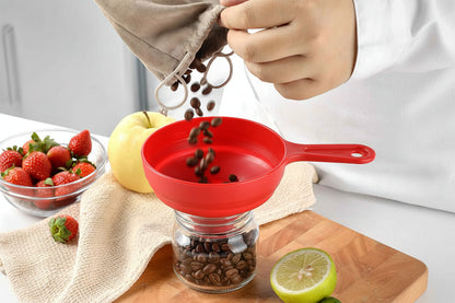 grand entonnoir large en silicone pour produit sec