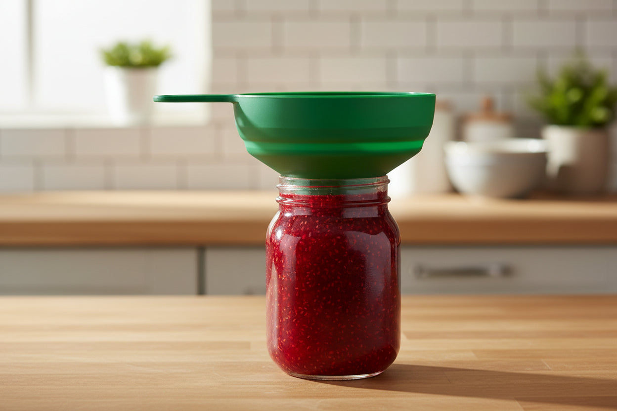 grand entonnoir siliconne large pliable pour confiture