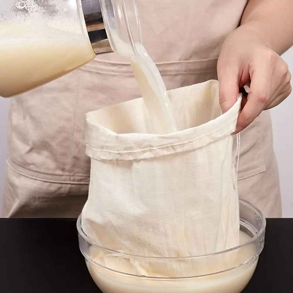 passoire en tissus réutilisable pour filtrer lait végétal
