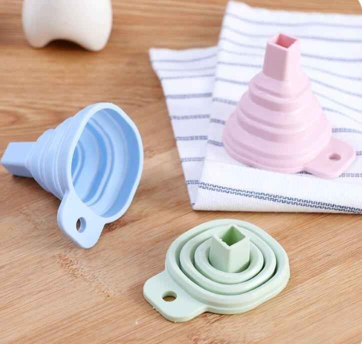petit entonnoir silicone pliable 3 couleurs