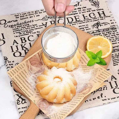 tamis compact en acier avec poigner pour patisserie francaise