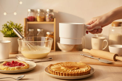 tamis cuisine electrique pour saupoudrer cannelle moulu sur patisserie