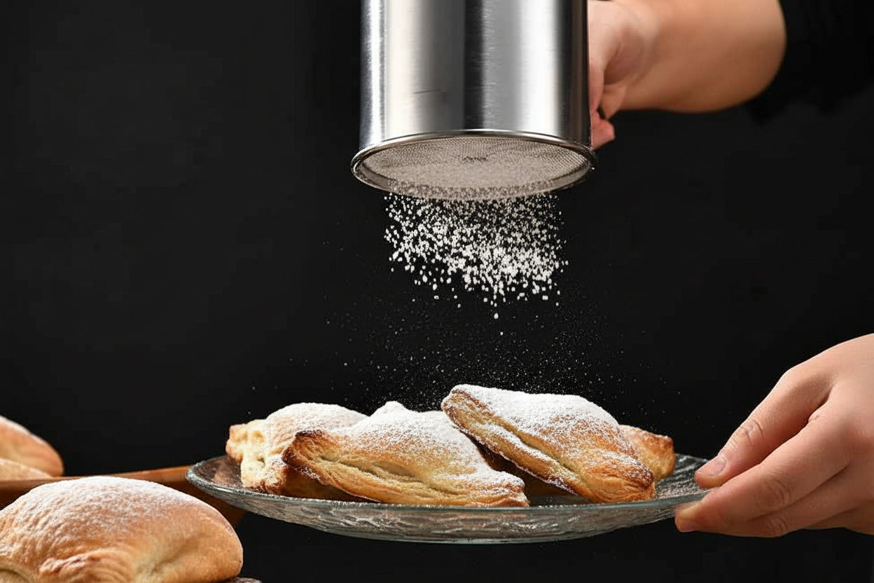 tamis cuisine semi automatique pour saupoudrer parfaitement les patisseries