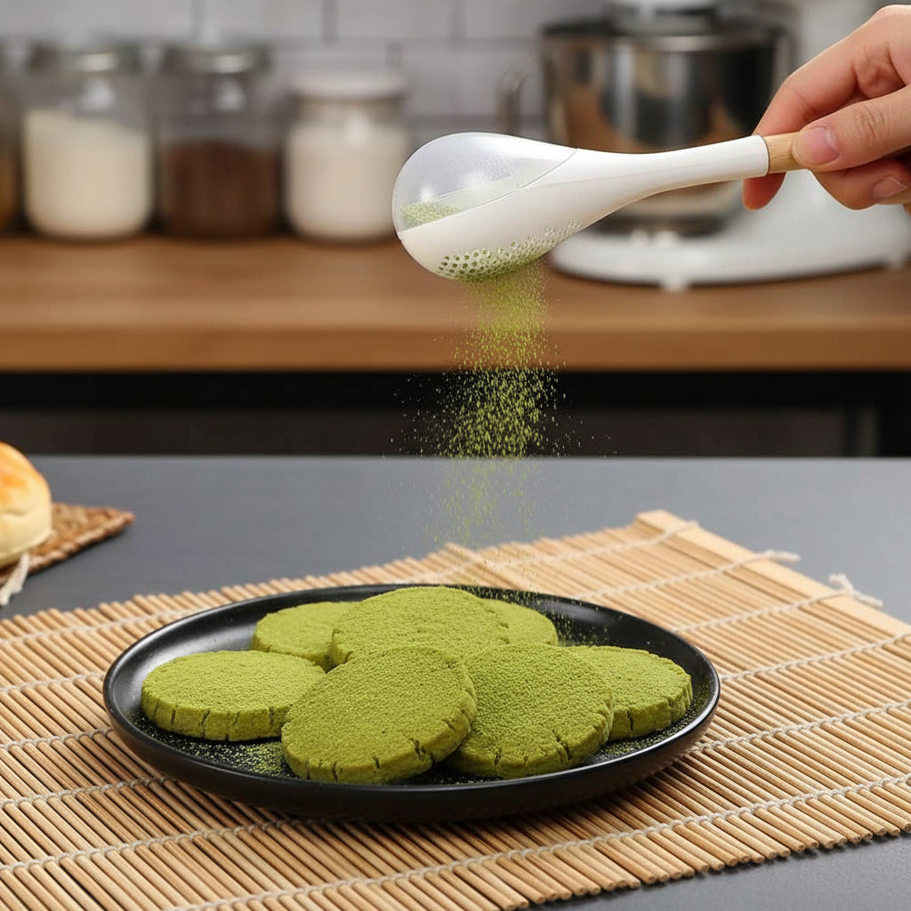 tamis de cuisine style baguette pour saupoudrer matcha