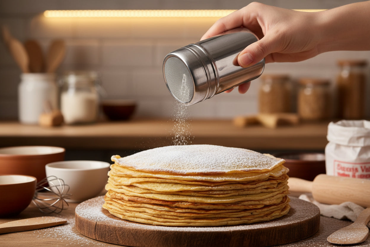 tamis pour cuisine en bouteille pour saupoudrer crepe maison