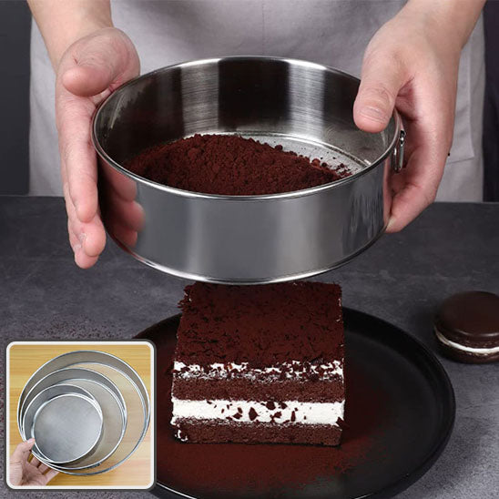 tamis pour poudre de cacao sur gateaux